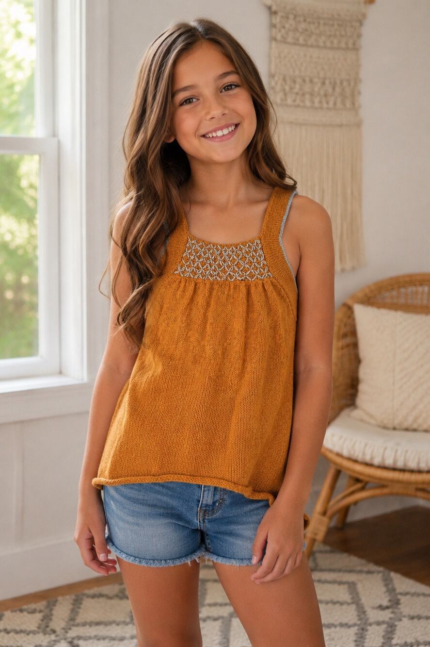 BCBG Girls Orange Metallic Knit Sweater Tank Top XS Mohair Blend High Neck